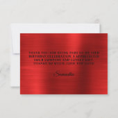 Zwart Glitter Rode Folie 50ste Verjaardag Bedankkaart (Achterkant)