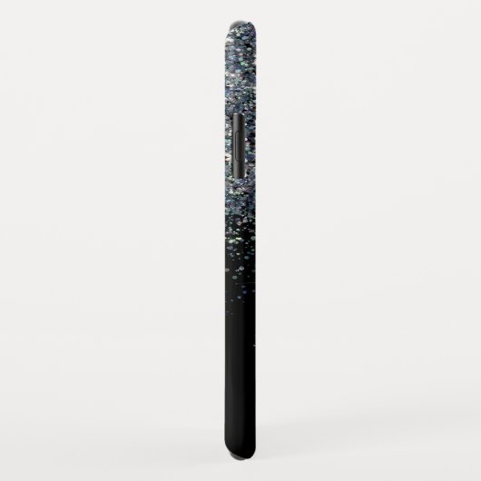 Zwart Glitter Sparkle Girly Gepersonaliseerde Naam Case-Mate iPhone Case (Achterkant/rechts)