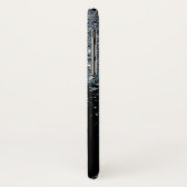 Zwart Glitter Sparkle Girly Gepersonaliseerde Naam Case-Mate iPhone Case (Achterkant/links)