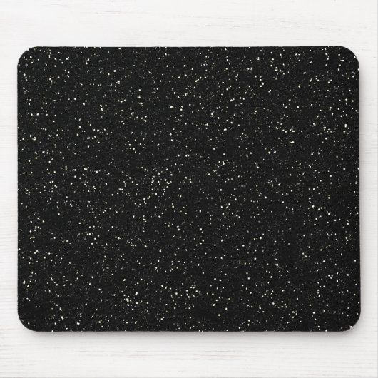 Zwart Glitter Sparkle Graphic Art Pattern Design Muismat (Voorkant)