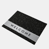 Zwart glitter: Welkom Deurmat (Schuin)