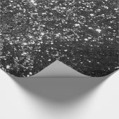 Zwart Glitter Wrapping Papier (Hoek)