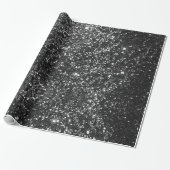 Zwart Glitter Wrapping Papier (Uitgerold)