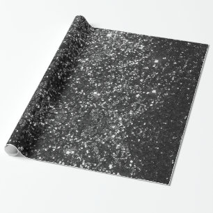 Zwart Glitter Wrapping Papier