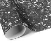 Zwart Glitter Wrapping Papier (Rol Hoek)