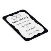 Zwart glitter zilver oneindig sparen de Datum Magn Magneet (Rechterzijde)