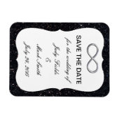 Zwart glitter zilver oneindig sparen de Datum Magn Magneet (Horizontaal)