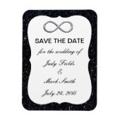 Zwart glitter zilver oneindig sparen de Datum Magn Magneet (Verticaal)