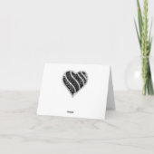 Zwart Glitter Zwart Hart Dank je kaart (Achterkant)