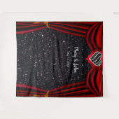 Zwart Glitter Zwart & Wit Hart Rood Gordijn Wandkleed (Voorkant (horizontaal))