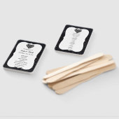 Zwart Glitter Zwart Wit Hart Trouwprogramma Handwaaier (Niet-gemonteerd)