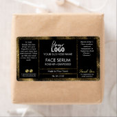 Zwart glittereffect-oliereserum etiket (Insitu)