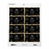 Zwart glittereffect-oliereserum etiket (Full Sheet)