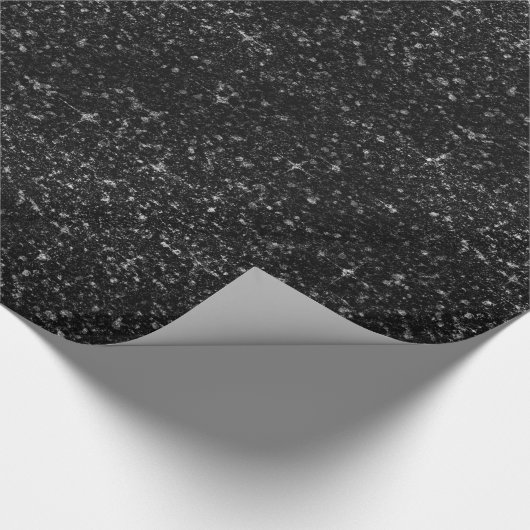 Zwart glitterpapier cadeaupapier (Hoek)