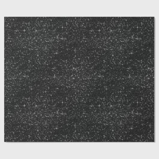 Zwart glitterpapier cadeaupapier (Vlak)