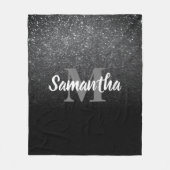 Zwart glitterpatroon fleece deken (Voorkant)
