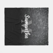 Zwart glitterpatroon fleece deken (Voorkant (Horizontaal))