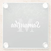 Zwart glitterpatroon glazen onderzetter (Achterkant)