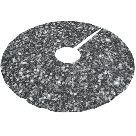 Zwart glitterpatroon kerstboom rok (Gekanteld)