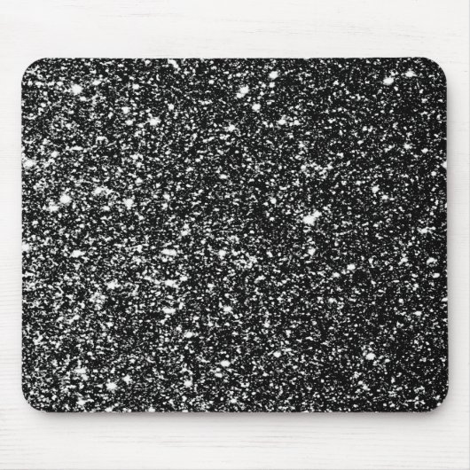 zwart glitterpatroon muismat (Voorkant)