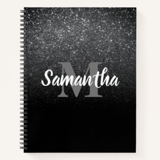 Zwart glitterpatroon notitieboek