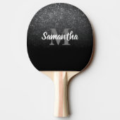 Zwart glitterpatroon tafeltennisbatje (Achterkant)
