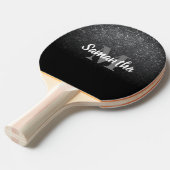Zwart glitterpatroon tafeltennisbatje (Voorkant Gekanteld)