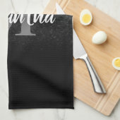 Zwart glitterpatroon theedoek (Quarter Fold)