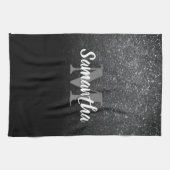 Zwart glitterpatroon theedoek (Horizontaal)