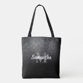Zwart glitterpatroon tote bag (Achterkant)