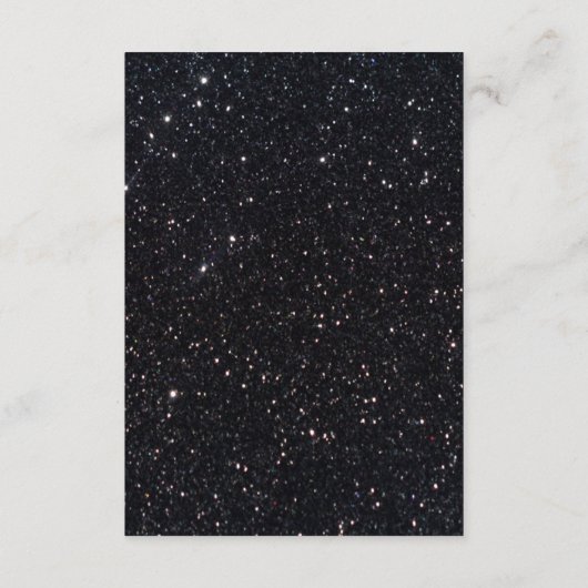 Zwart Glitters Zilver Oneindigheid Veiligheidsmaat Informatiekaartje (Achterkant)