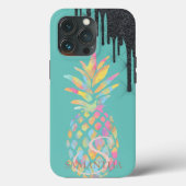 Zwart glitterstuurprogramma's ananas Mint Green Case-Mate iPhone Case (Achterkant)