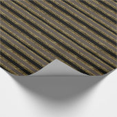 Zwart Glittery Gold Stripes, papier voor cadeaubon (Hoek)