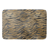 Zwart Glitz Goud Dierenprint Badmat (Voorkant)