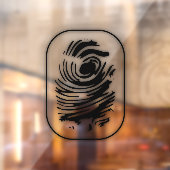 Zwart gloeiend vingerafdrukvenster vastklampen raamsticker (Vel 2)