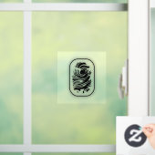 Zwart gloeiend vingerafdrukvenster vastklampen raamsticker (Huis)