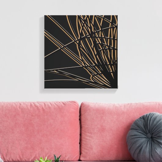 Zwart & Gold Abstract Savanna-ontwerp Canvas Afdruk (Insitu (Woonkamer))