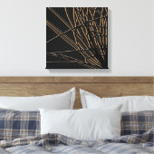 Zwart & Gold Abstract Savanna-ontwerp Canvas Afdruk (Insitu (Slaapkamer))