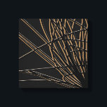 Zwart & Gold Abstract Savanna-ontwerp Canvas Afdruk<br><div class="desc">Stijlvol, modern zwart-goudontwerp met abstracte samenstelling geïnspireerd door savanne-grassen. U kunt aanpassen door de achtergrondkleur en/of lijnkleur te veranderen. Selecteer 'aanpassen' en navigeer naar de sectie van lagen om het afbeelding of de te uitzichten en verander de achtergrondkleur of de kleur van de lijnrand om uw ontwerp aan te passen...</div>