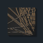 Zwart & Gold Abstract Savanna-ontwerp Canvas Afdruk<br><div class="desc">Stijlvol, modern zwart-goudontwerp met abstracte samenstelling geïnspireerd door savanne-grassen. U kunt aanpassen door de achtergrondkleur en/of lijnkleur te veranderen. Selecteer 'aanpassen' en navigeer naar de sectie van lagen om het afbeelding of de te uitzichten en verander de achtergrondkleur of de kleur van de lijnrand om uw ontwerp aan te passen...</div>