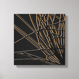 Zwart & Gold Abstract Savanna-ontwerp Canvas Afdruk