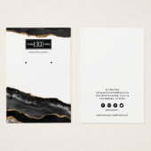 Zwart & Gold Agate Stud Veroorbaar beeldscherm Visitekaartje (Voorkant /achterkant)