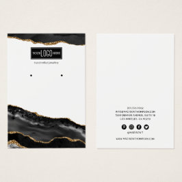 Zwart & Gold Agate Stud Veroorbaar beeldscherm Visitekaartje
