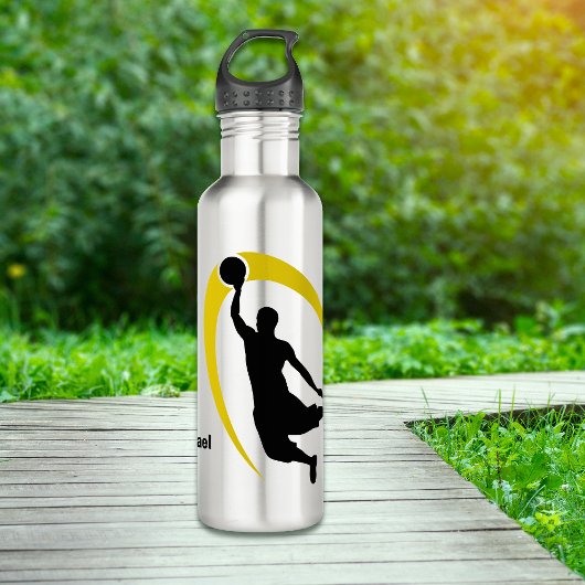 Zwart Gold Basketball Persoonlijk Waterfles
