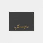 Zwart Gold Calligraphy Script Personated Post-it® Notes (Voorkant)
