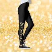 Zwart Gold Chic Stijlvolle, persoonlijke uitloopsp Leggings