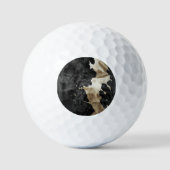 Zwart Gold Cream Western Koeienhuid Golfballen (Voorkant)
