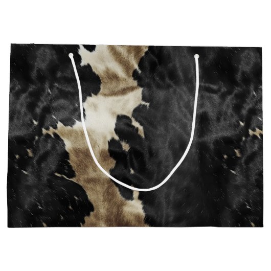 Zwart Gold Cream Western Koeienhuid Groot Cadeauzakje (Achterkant)
