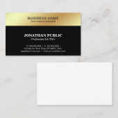 Zwart Gold-design elegant, modern bedrijfsstijlvol Visitekaartje (Voorkant / Achterkant)