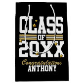 Zwart|Gold-dockingklasse Jaar Medium Cadeauzakje (Voorkant)